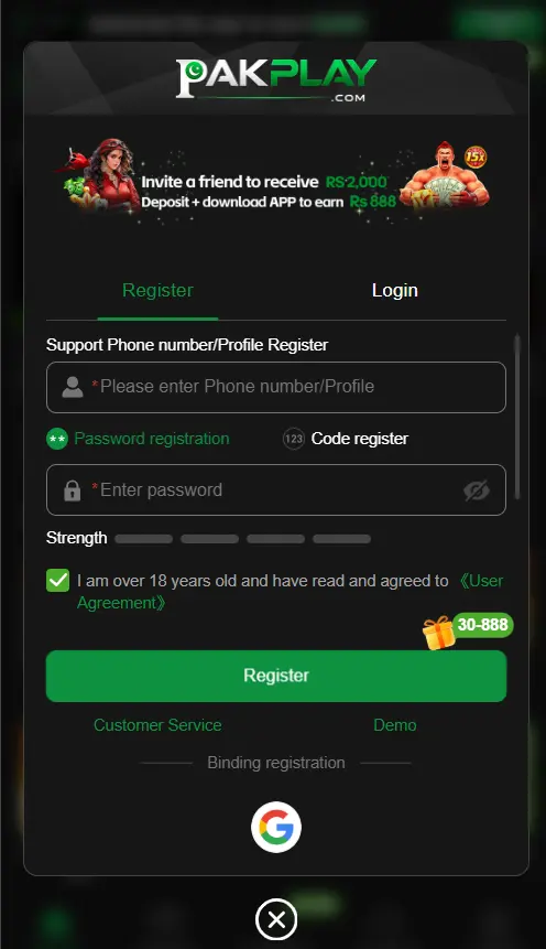 pak play register account
